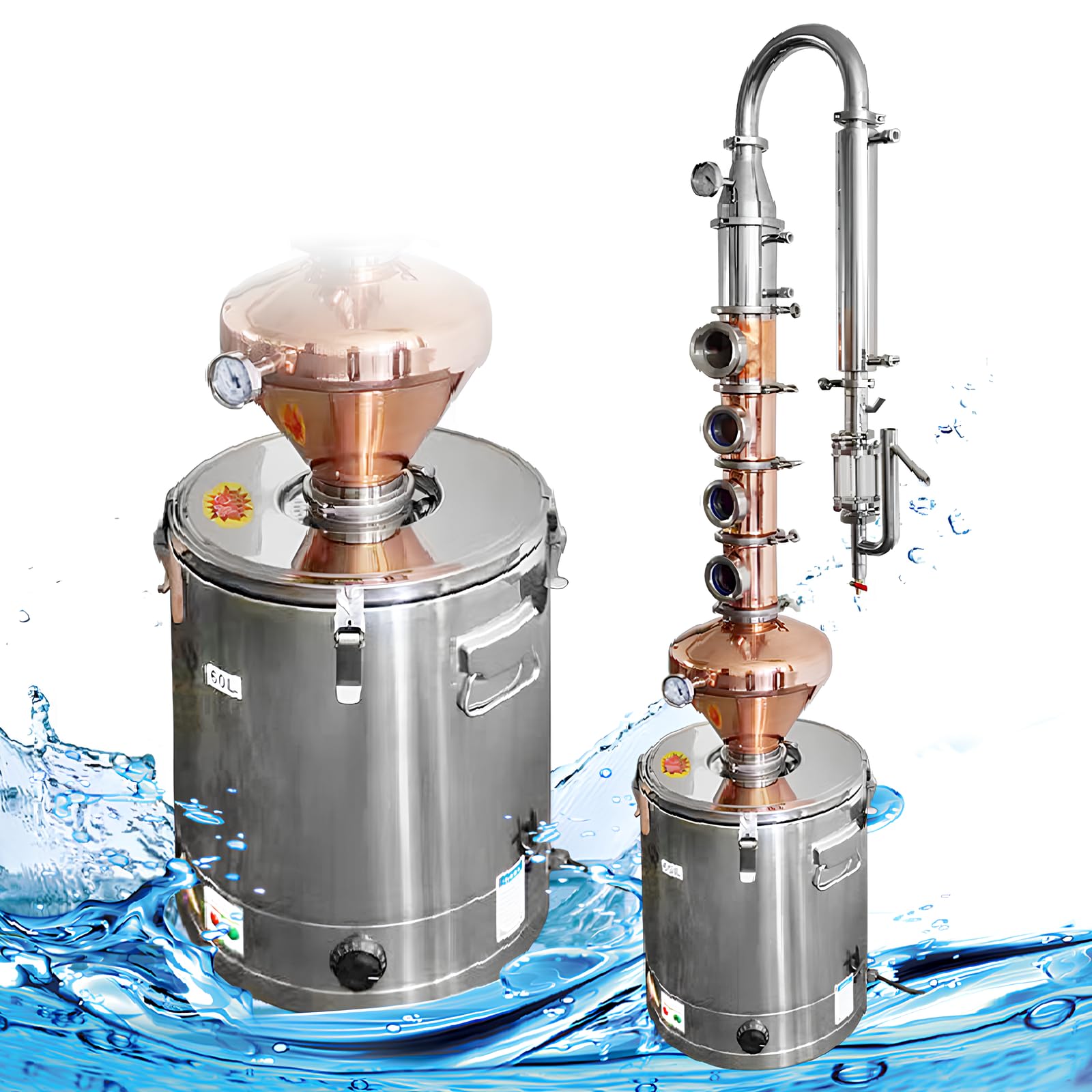 Amazon｜N/A 60L水蒸留器赤銅ダブルタワー密造酒蒸留器ワイン